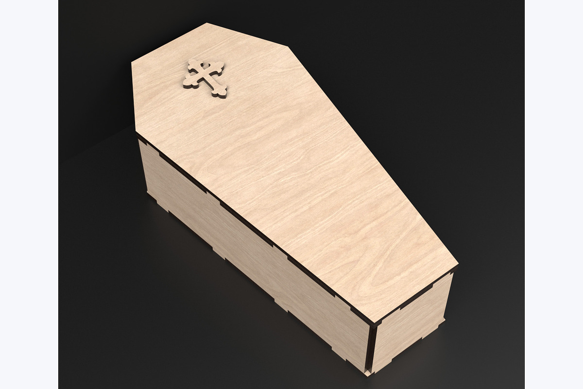 3D Coffin Box Laser Cutting Files, an Object Graphic by ThemeXDigital (Photo 3 of 8)