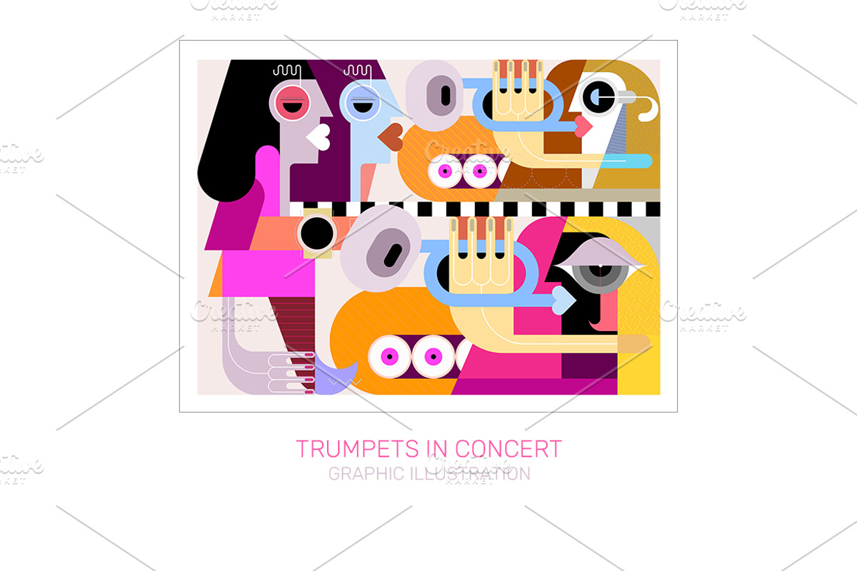 Trumpets In Concert Graphic Artwork, a Person Illustration by danjazzia (Photo 1 of 2)