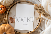 Autumn Pumpkins Invitation Mockup, an Advertising Mockup by TatiMockup (Thumbnail 1 of 4)