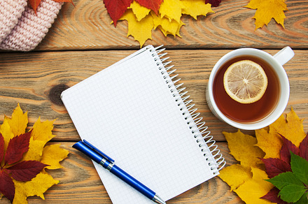 Autumn background stock photo containing pen and autumn, a Food & Drink Photo by Olena Rudo