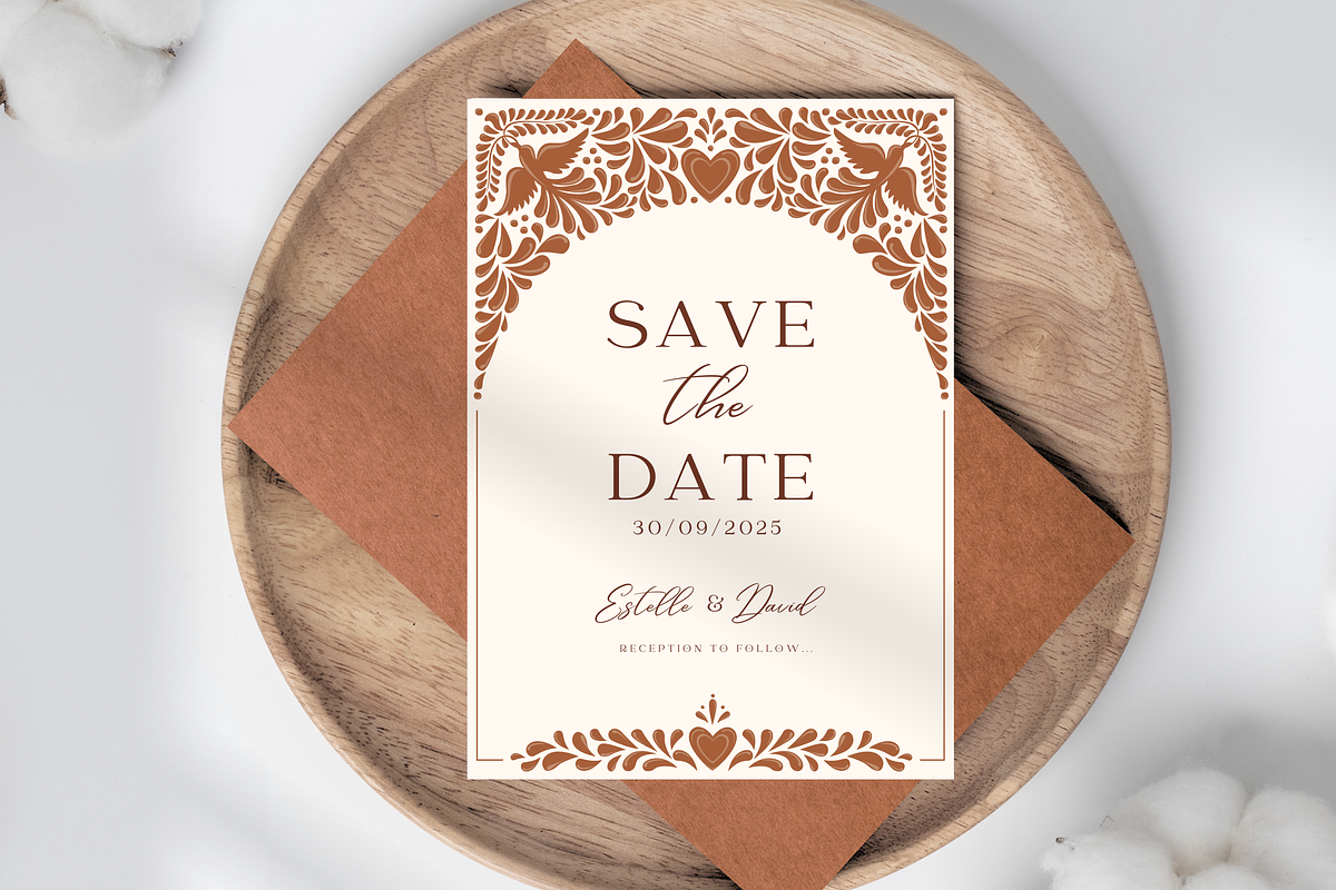 Boho Chic Talavera Wedding Invites, a Templates & Theme by Akbaly (Photo 3 of 10)