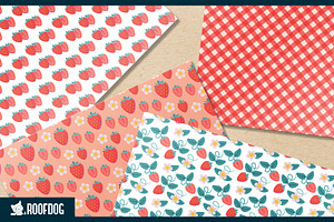 Summer Strawberry Digital Paper