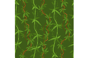 Tropical vines and plants on dark, an Object Illustration by Vectorbuum