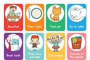 Printable Chore Cards for Children, an Illustration by Goodputty