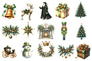 Watercolor Elegant Christmas Clipart, an Illustration by Designworld (Thumbnail 4 of 6)