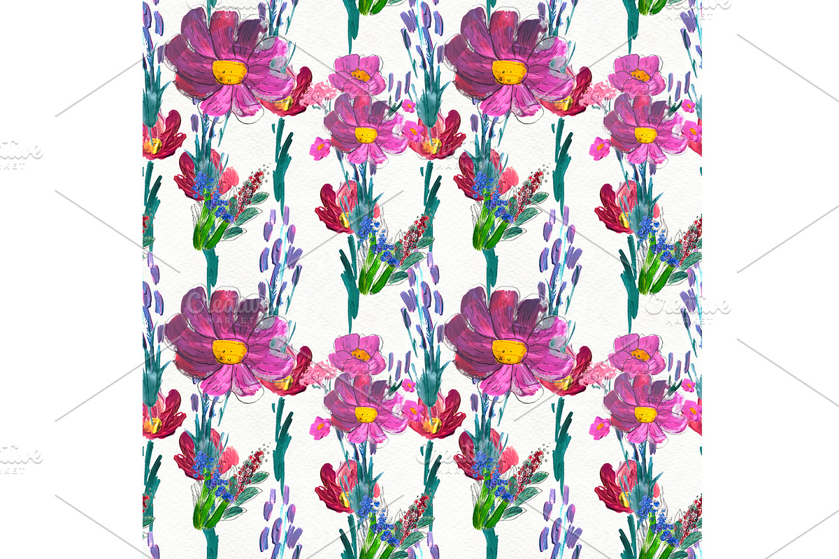 Seamless pattern with flowers, a Pattern Graphic by Alena Stoyko design