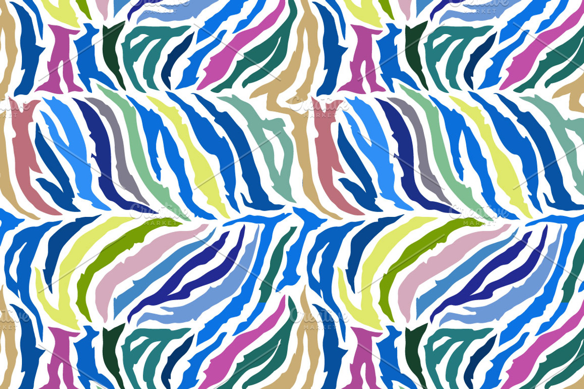 Colorful animal skin seamless set preview 2
