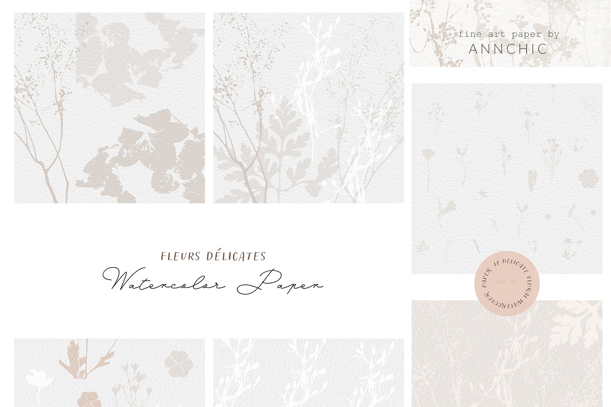 BUNDLE Floral watercolor paper, a Texture Illustration by Anna Sokol (Photo 18 of 71)