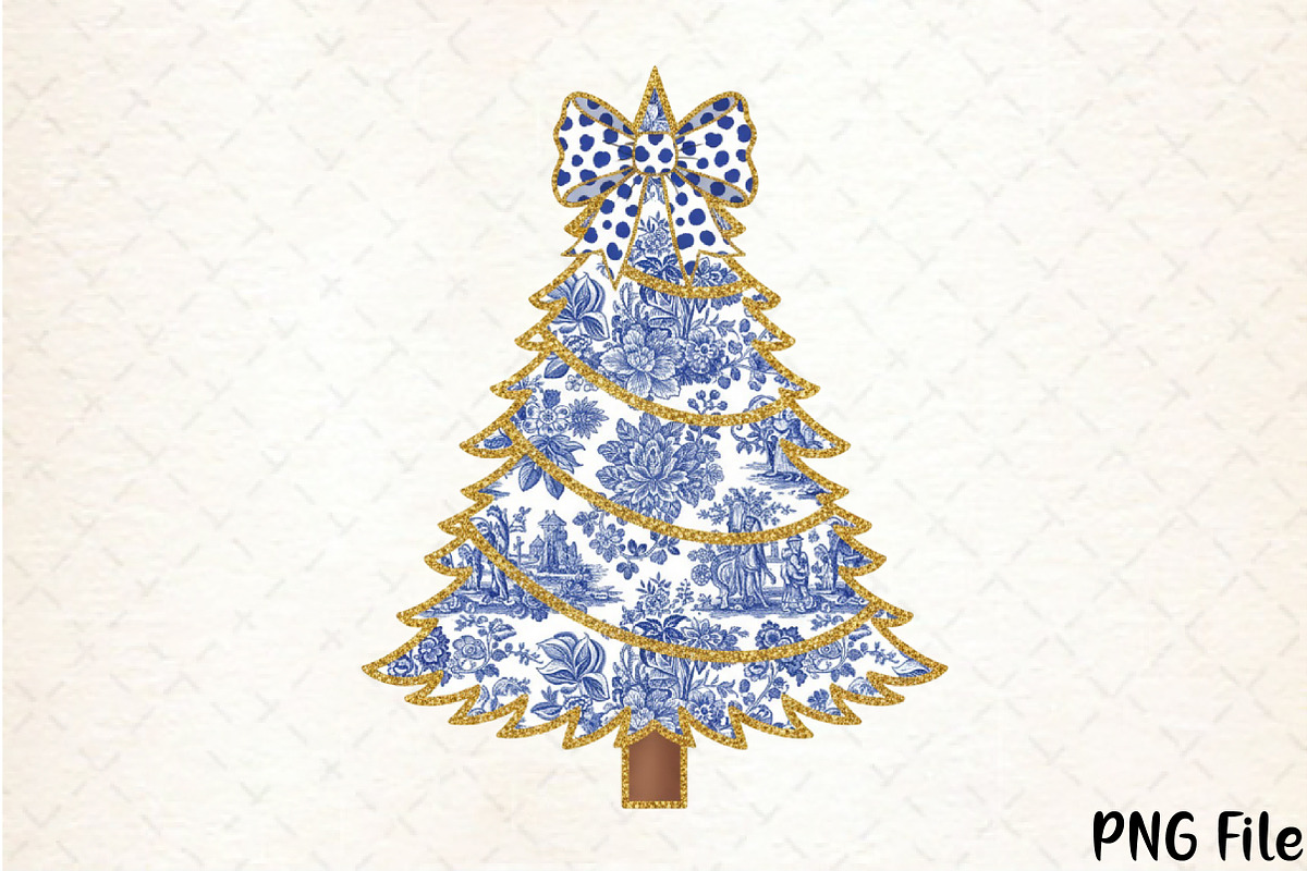 Chinoiserie Coquette Glitter Christm, a Seasonal Illustration by YA Design (Photo 1 of 4)