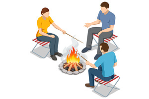 Isometric illustration of three, a Person Illustration by Golden Sikorka