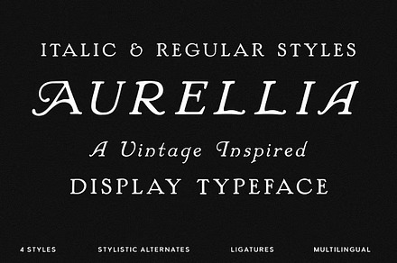 Aurellia - A Vintage Display Font, a Script Font by Tom Chalky