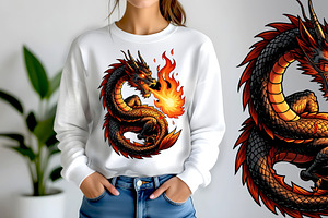 Fire Breathing Dragon, an Animal Illustration by Sharon Schwalbe