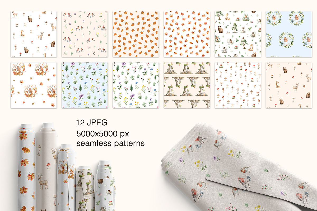 Woodland Forest fall animals clipart, an Animal Illustration by Pattern + watercolor (Photo 9 of 13)