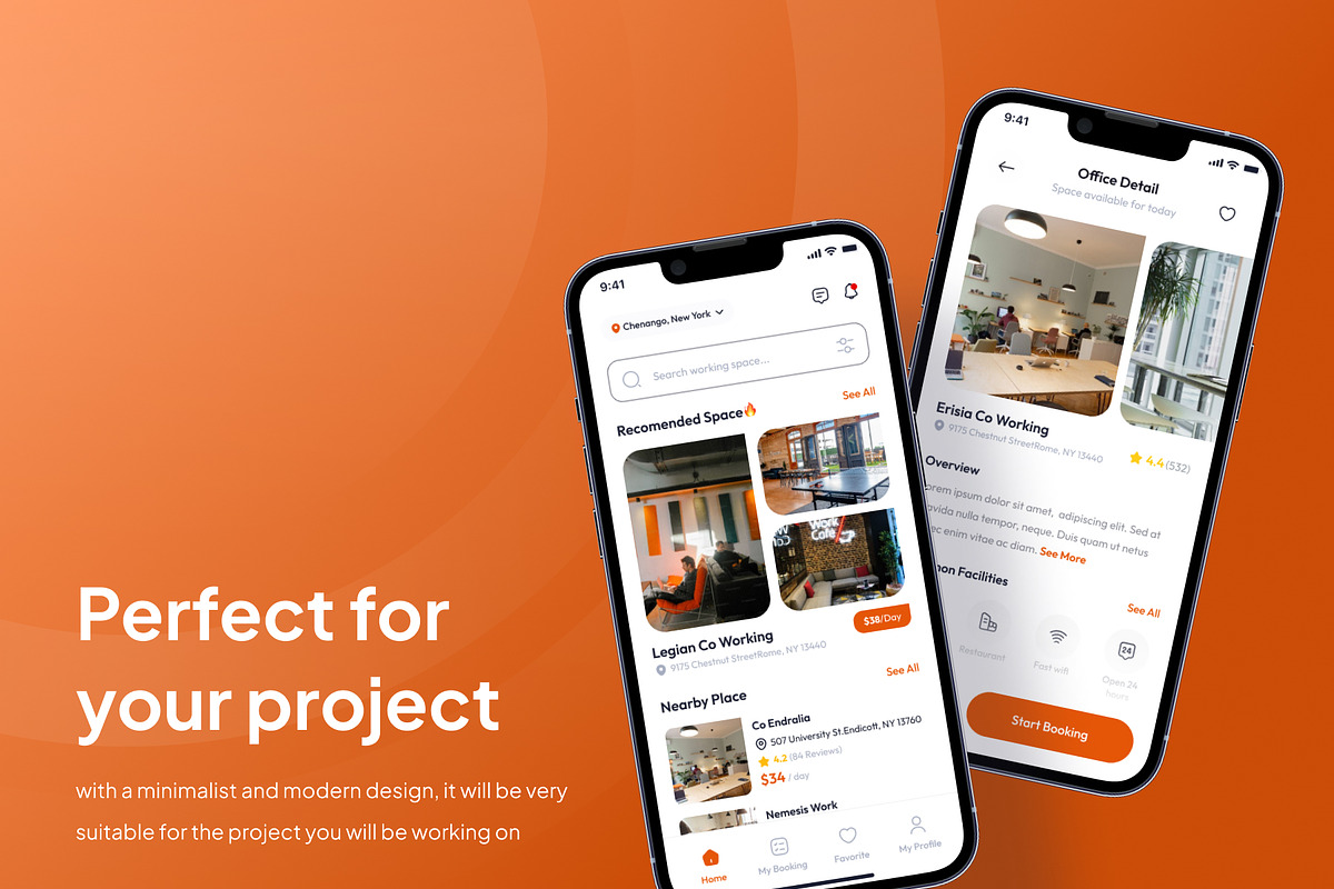 CoSpace - Rent Working Space App, an UI Kit Template by Minialis (Photo 3 of 6)