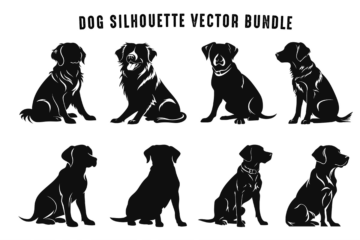 Dog Vector Silhouettes Collection, an Animal Illustration by Gfx Expert Team (Photo 2 of 3)