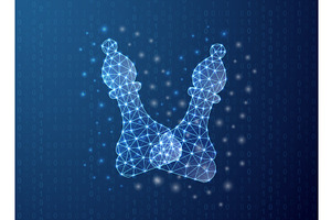 Two glowing chess bishops crossing, a Technology Illustration by GraphiShop