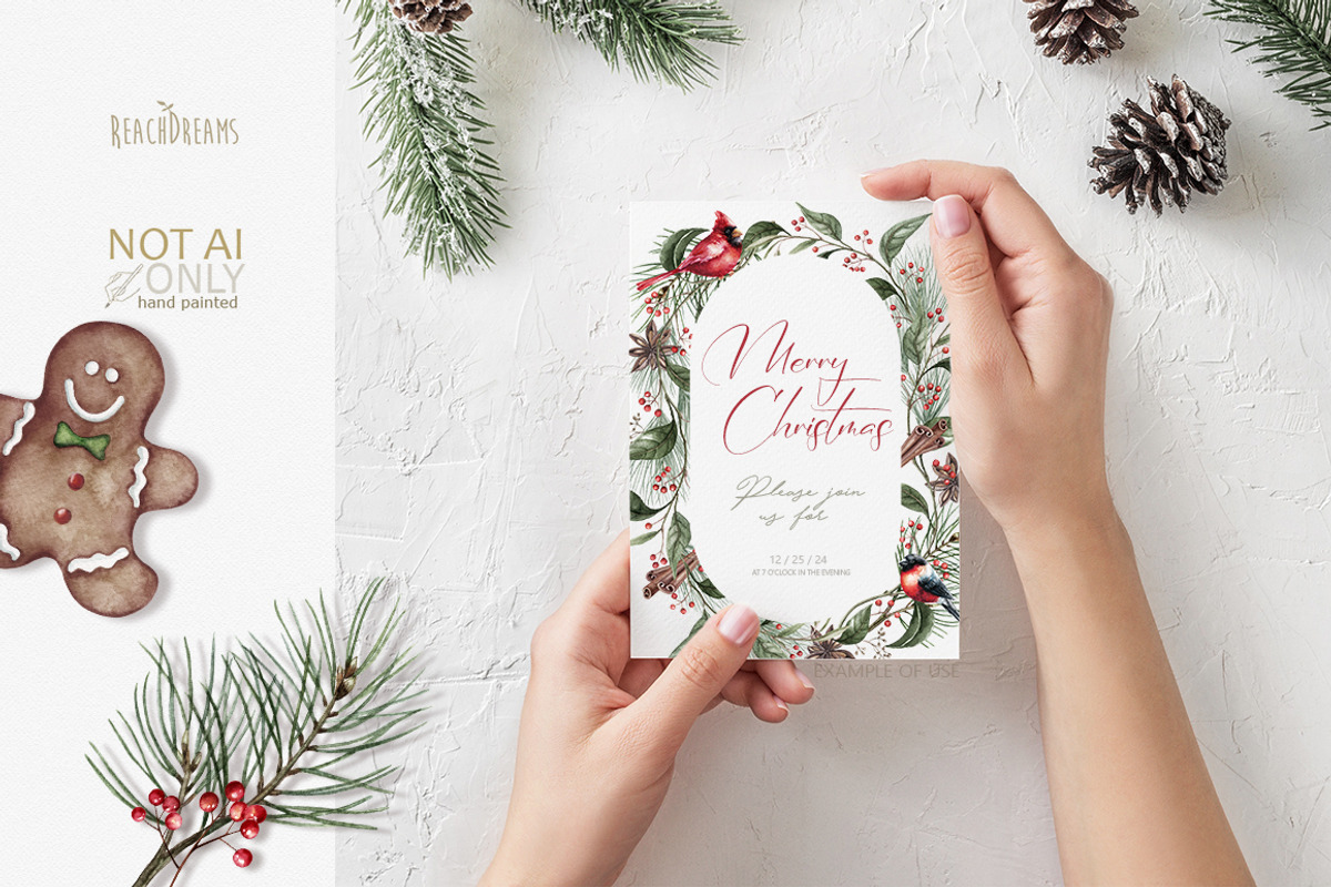 Christmas is coming - watercolor set, a Decorative Illustration by ReachDreams (Photo 6 of 9)