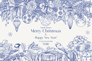 Hand drawn Christmas Toile set, an Object Illustration by ON_lineart_store (Thumbnail 1 of 10)