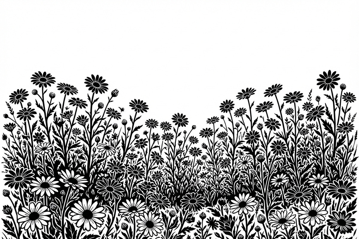 60 Daisy Flower Field Silhouette, a Seasonal Illustration by Amazin_art (Photo 10 of 35)