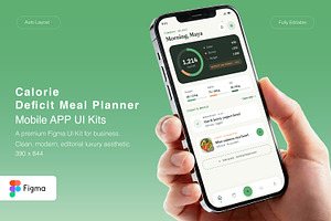 Calorie Deficit Meal Planner App, an UI Kit Template by Pitchlook.Studio