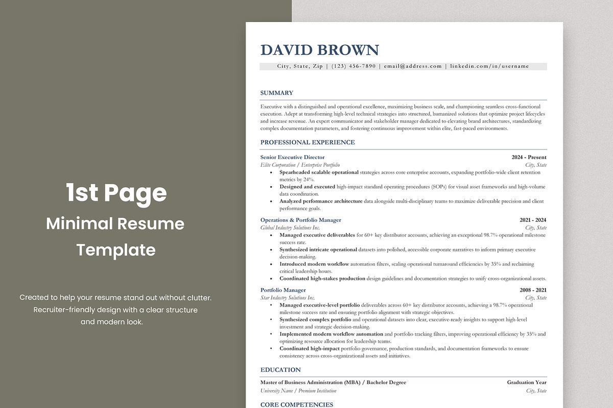 ATS Resume Template | Clean CV, a Resume Template by Anjum Ilyas (Photo 2 of 7)
