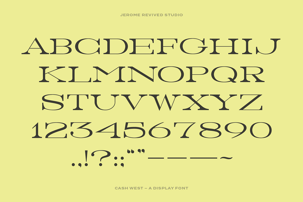 Cash West Display Font, a Serif Font by JeromeRevivedStudio (Photo 2 of 5)
