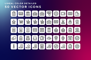 Shopping icons, an Outline Icon by Wencory