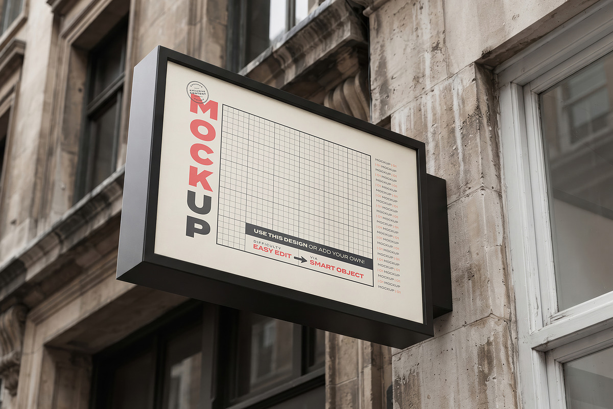 Signs Outside Storefront Mockups, an Advertising Mockup by Luuqas Design (Photo 4 of 9)