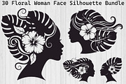 Floral Woman Face Silhouette Bundle, an Illustration by jahid234 (Thumbnail 1 of 31)