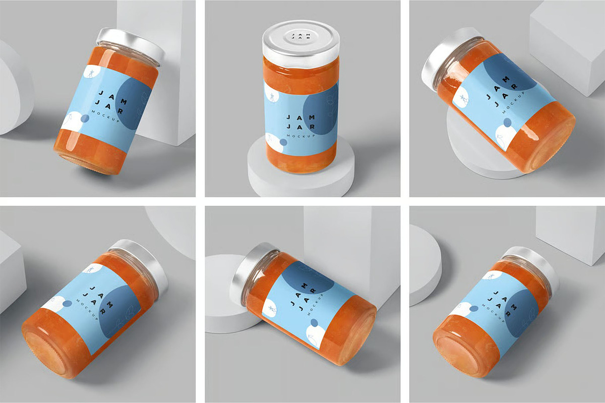 6 Jam Jar Mockups, a Product Mockup by megostudi0 (Photo 1 of 8)
