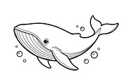 Whale Line Art Vector Bundle, an Illustration by yasushie (Thumbnail 14 of 51)