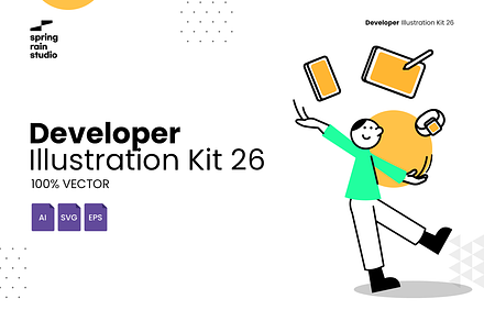 Minimal Developer line Illustration