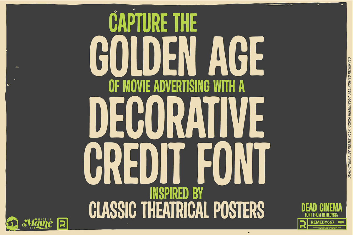 Dead Cinema - Movie Poster Font, a Sans Serif Font by Remedy667 (Photo 2 of 5)