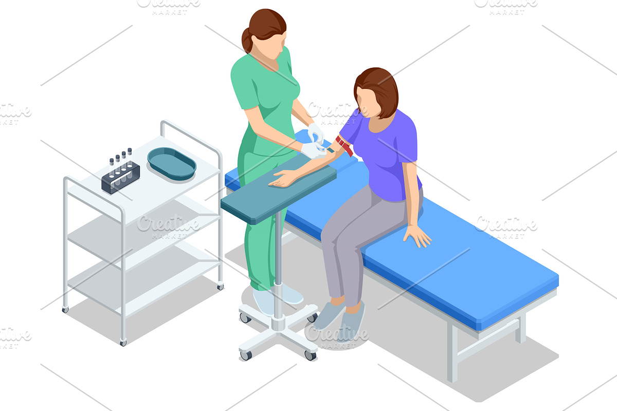 A nurse in green scrubs is drawing, a Healthcare Illustration by Golden Sikorka