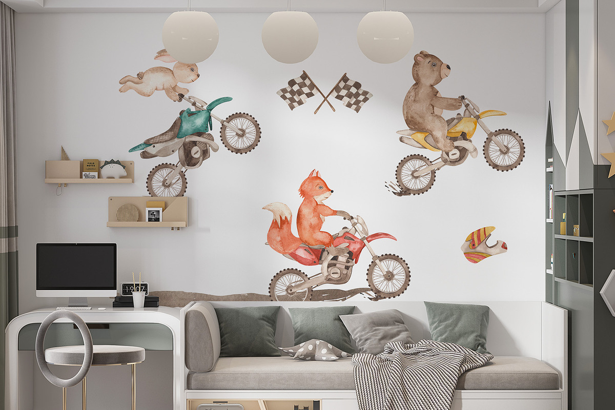 Dirt bikes watercolor, a Decorative Illustration by Marina Ermakova (Photo 8 of 11)