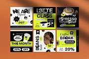 Yellow Modern Coffee Instagram Pack, a Social Media Template by graphicook (Thumbnail 2 of 5)