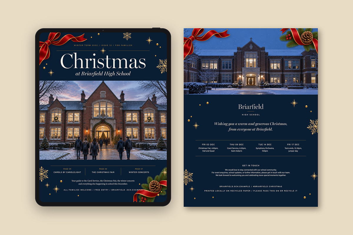 School Christmas Magazine Template, a Brochure Template by BrandPacks (Photo 4 of 5)
