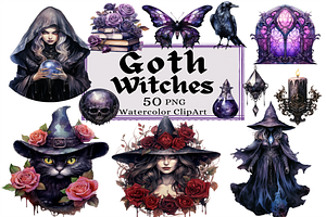 Gothic Witches Collection Clipart