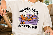 Tired Skeleton Halloween Lounge Art, a Seasonal Illustration by Creative Art (Thumbnail 2 of 3)