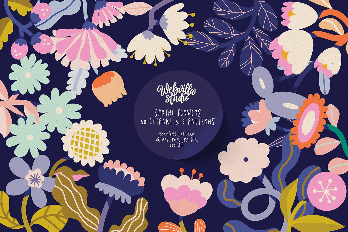 Spring Flowers Set, a Seasonal Illustration by Bloomart Studio (Photo 1 of 7)