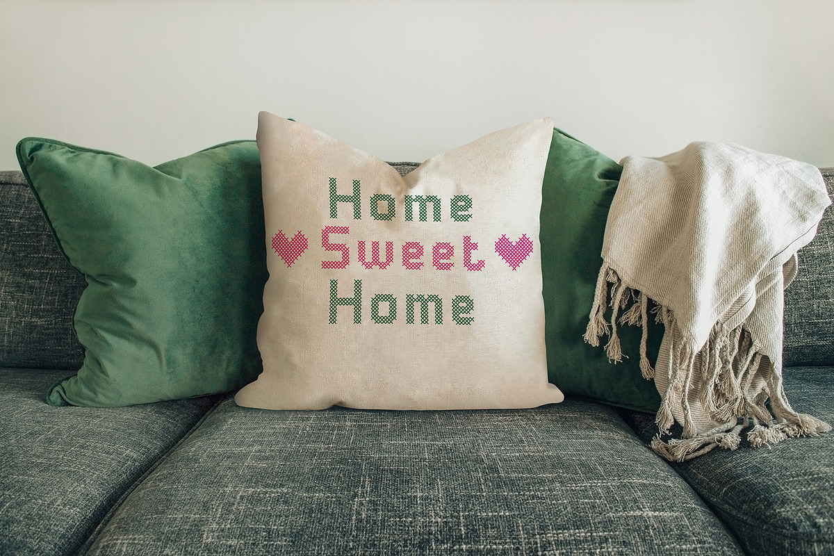 Stitching Love a cross-stitch font preview 5