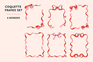 Coquette frames set EPS SVG PNG JPG