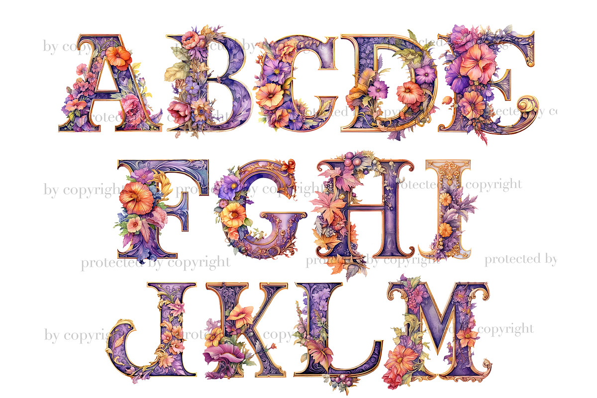 Autumn Alphabet Bundle | Halloween, a Decorative Illustration by GlamArtZhanna (Photo 2 of 5)