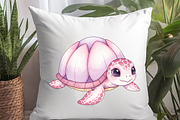 Pink Sea Turtle Clipart PNG, an Illustration by Watercolor design (Thumbnail 5 of 6)