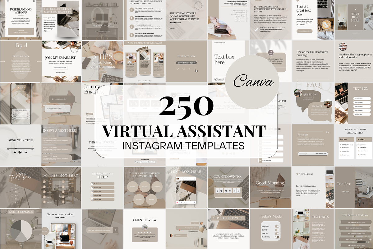 Virtual Assistant Instagram Template, a Social Media Template by SociallyyCreative (Photo 1 of 9)
