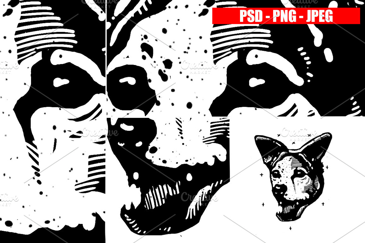 Dogs Collection Black and White Art, an Animal Illustration by Design by sebrodbrick (Photo 20 of 22)