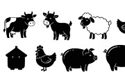Cute Farm Animal Silhouette Bundle, an Illustration by hafijul (Thumbnail 42 of 51)