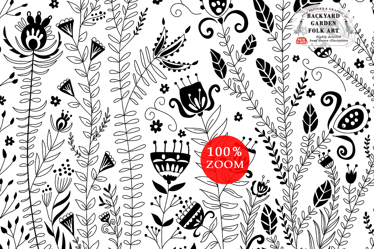 Backyard Garden Folk Art, a Pattern Graphic by Arie Clares (Photo 2 of 13)