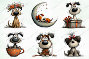 Whimsical Dogs Clipart Bundle, an Illustration by Creative Art (Thumbnail 6 of 10)