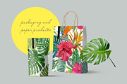 Tropical leaves and flowers, an Illustration by Julycolor (Thumbnail 3 of 10)